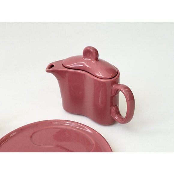 Midcentury Mauve | Pink Full Tea or Coffee w Sugar & Creamer Pottery Vintage Set - Picture 4 of 9
